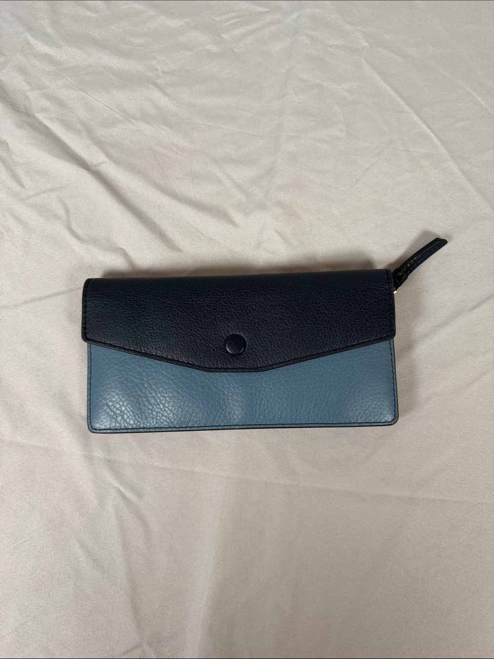 Fossil Leather Colorblock Envelope Wallet - Blue and Navy